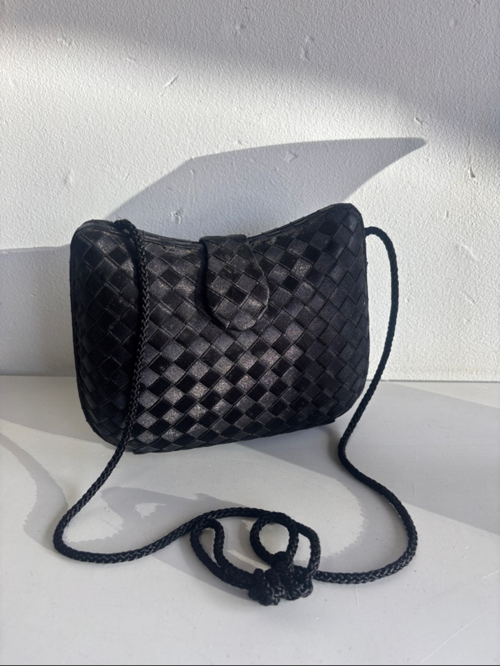 Magid Black Woven Crossbody Bag